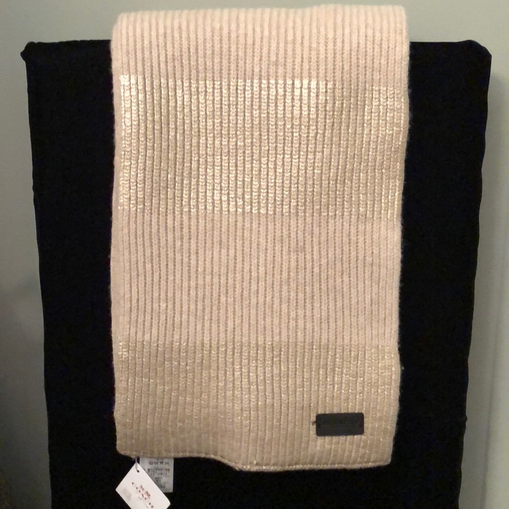 Coach Metallic Foil Knit Scarf